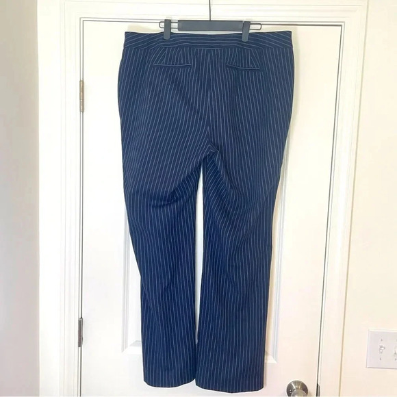 NWT Talbots Pinstripe Navy Lined Trousers Wide Leg - Size 14W NWT - Picture 2 of 5